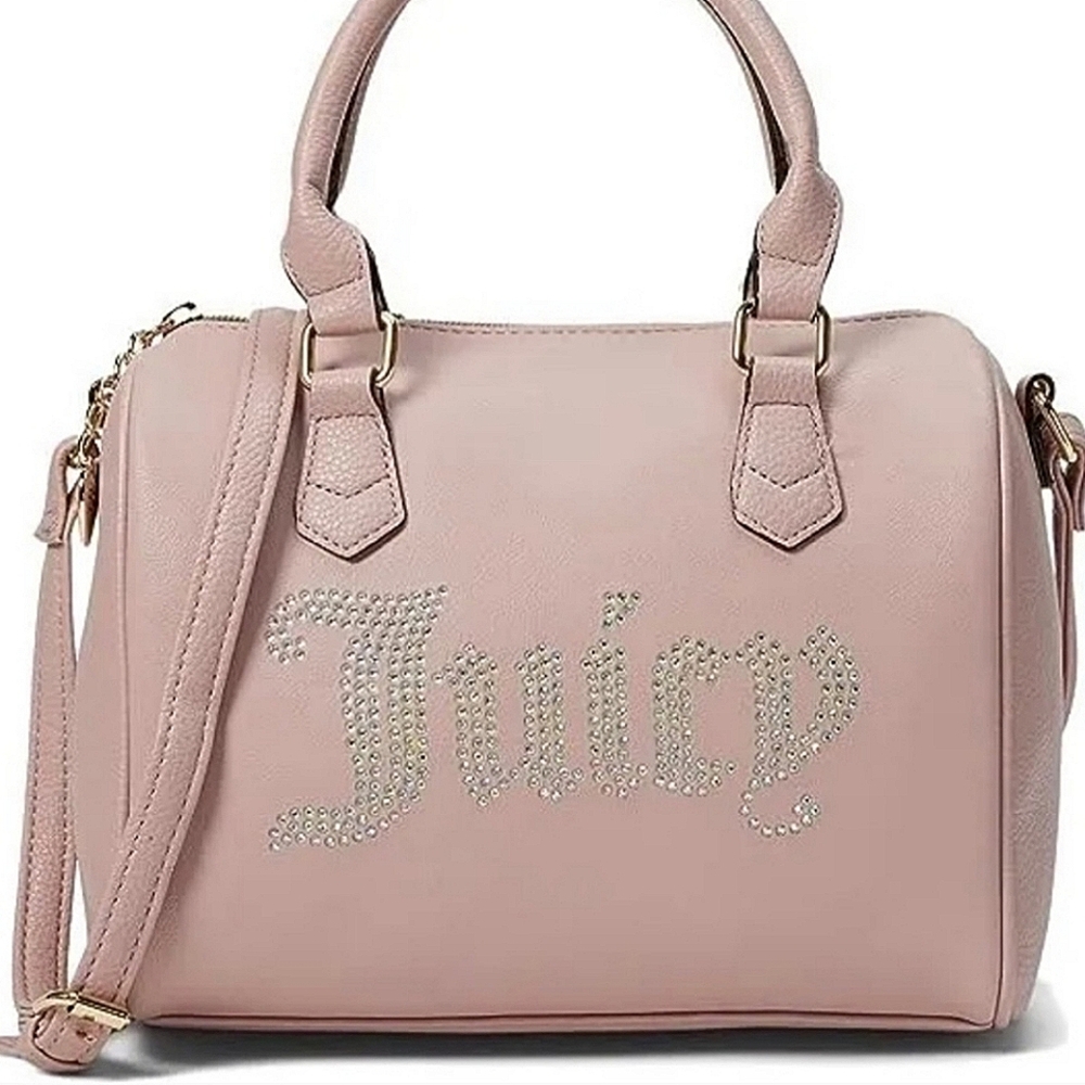 ⭐️🆕️Juicy Couture "Be Classic" Shine Rhinestone Glammed Satchel in Blush Pink - Picture 3 of 10